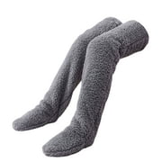Qianha Mall Indoor Outdoor Thermal Socks Women's Warm Over Knee Fuzzy Socks Thickened Leg Protection Long-lasting Comfort Plush Slipper Thermal for Women