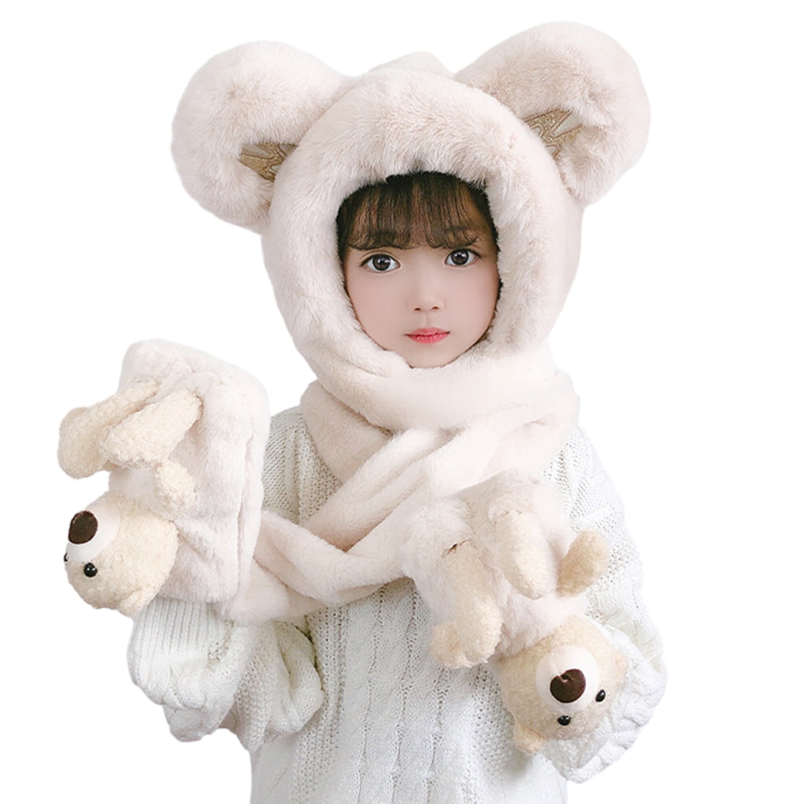 Qianha Mall Kids Winter Earmuffs Kids Hat with Earmuffs Thickened Plush