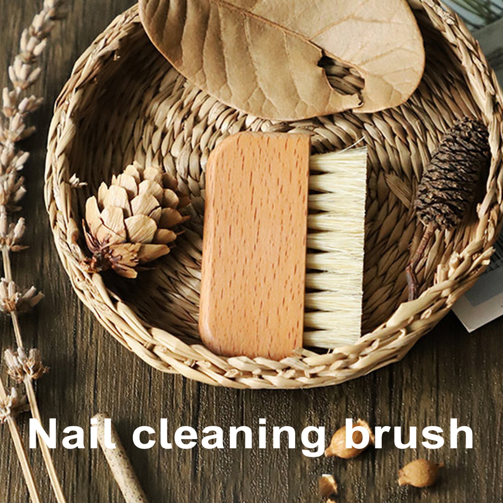 Qianha Mall Nail Brush with Boar Bristles Bristle Nail Brush with Solid