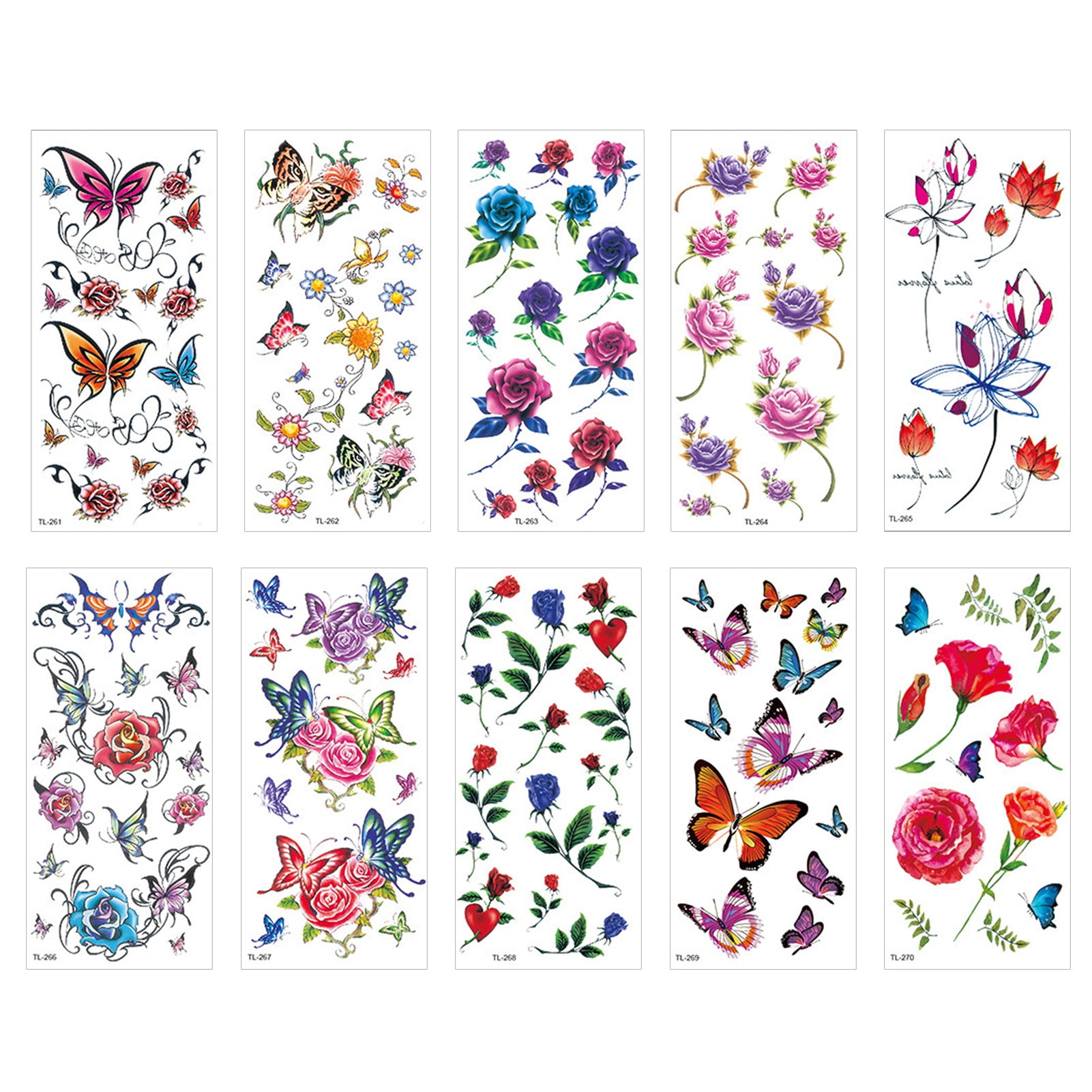 Qianha Mall Scar Cover Tattoo Stickers 10pcs Flower Tattoo Stickers ...