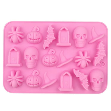 Qianha Mall Spider Shaped Candy Molds 2 Pcs Halloween Silicone Baking Molds Skull Pumpkin Spider Witch Hat Shape Food Grade Easy Release Reusable Fondant Cookie