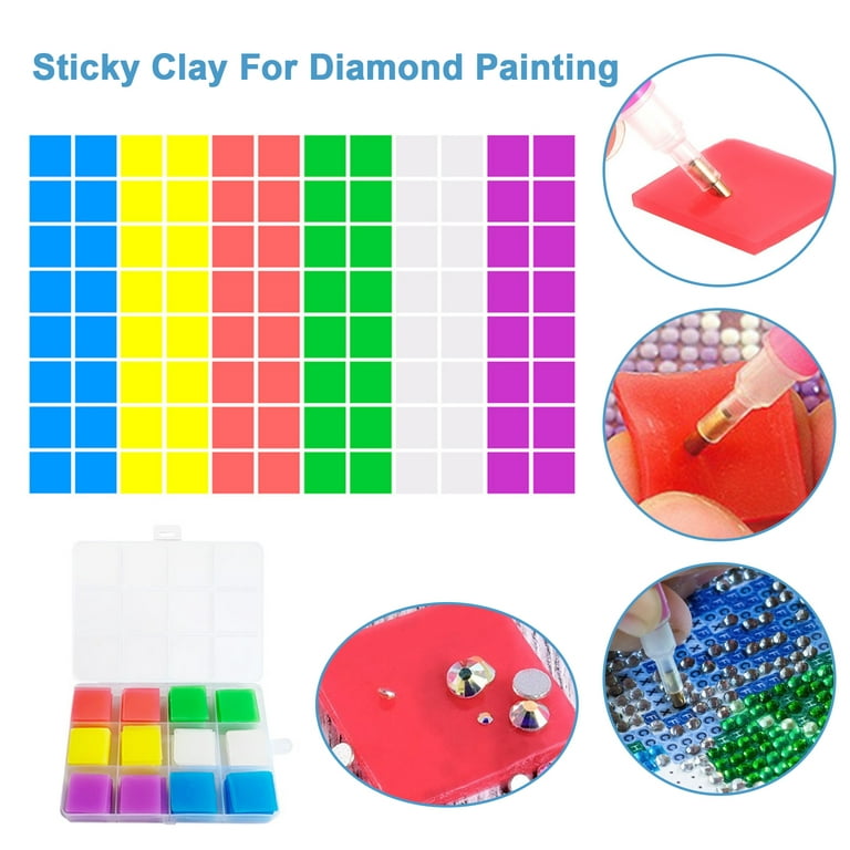 Qianha Mall Sticky Clay for Diamond Painting 96 Pieces Diy Diamond Painting  Clay Crystal Clear Improve Efficiency Non-marking Diamond Painting Supplies  