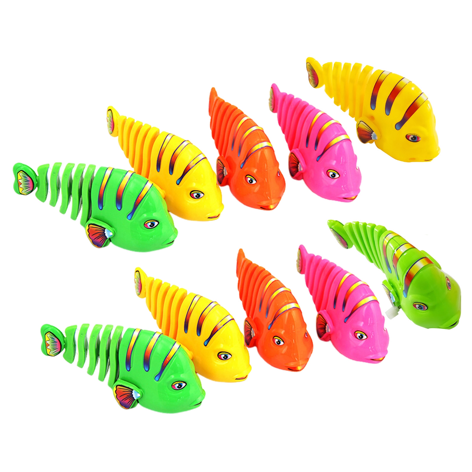 Qianha Mall Windup Swimming Toys 10 Pcs Windup Wiggle Fish Toys