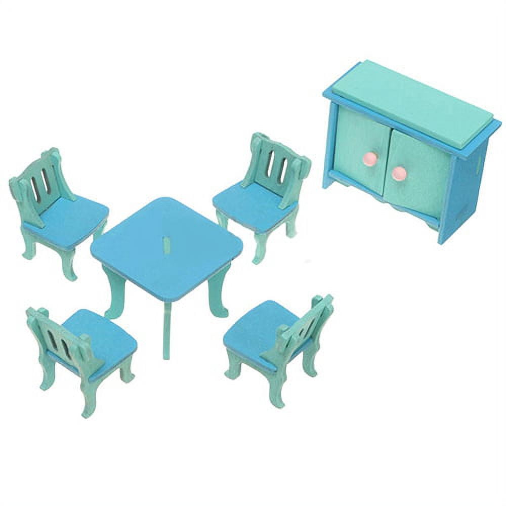 Qianha Mall Wooden Miniature Doll House Furniture Room Set Toy Xmas Gift for Child Kids