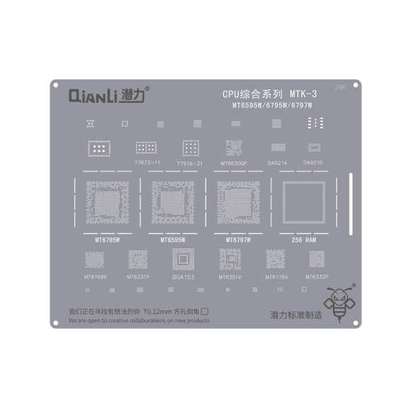 Qianli Bumblebee Reballing Stencil QS296 CPU MTK-3