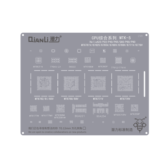 Qianli Bumblebee Reballing Stencil QS298 CPU MTK-5
