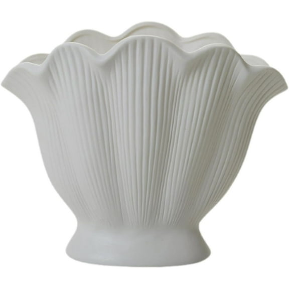 Qianly Ceramic Vase Flower Arrangement Stylish Simple Flowerpot Floral Container for Coffee Table Entrance Living Room Shelf Bedside, M