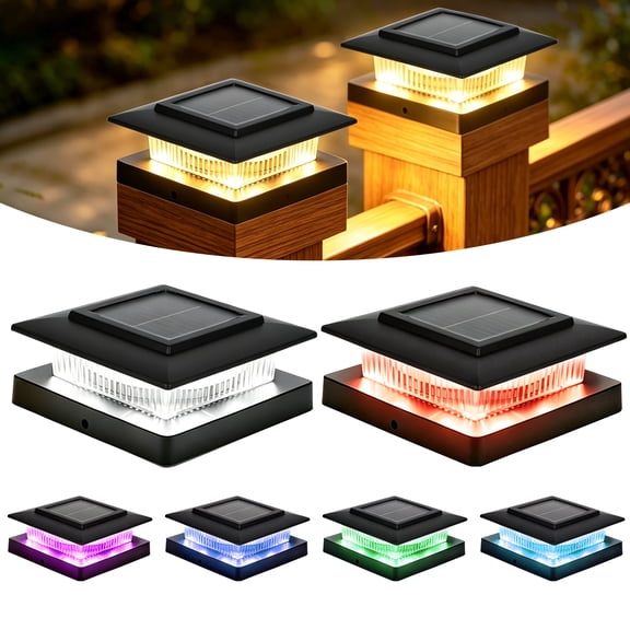 Balcony Column Railing 8 Pack 4x4 Solar Post Cap Lights Outdoor Waterproof, Solar Fence Post ...