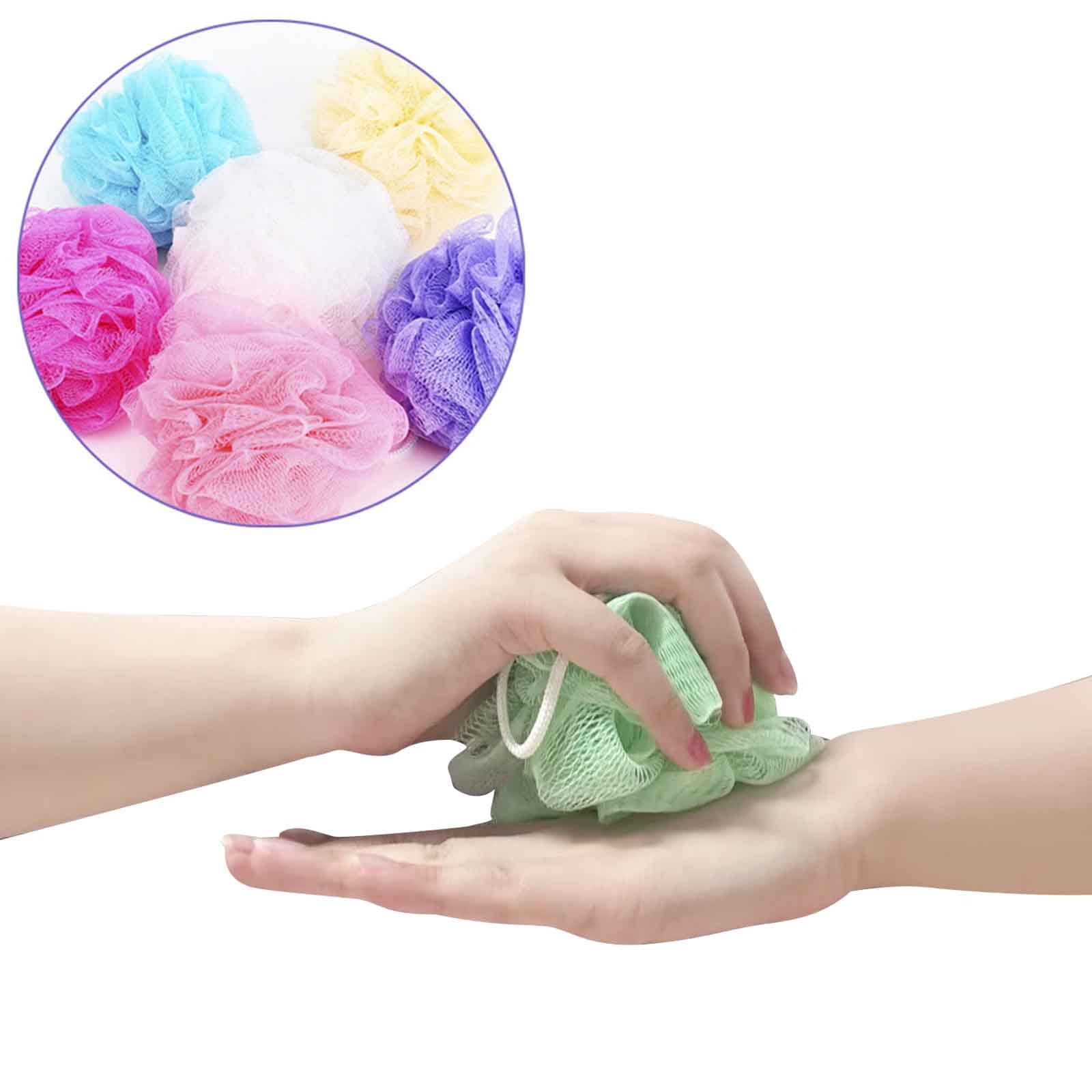 Qianying Shower Loofah Puff Large Color Blocking Shower Balls Bath ...