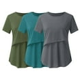 thumbnail image 1 of Qiaocaity Blouses for Women, Tops for 2024, Pregnant Womens Nursing Solid Color Round Neck Short Sleeve Round Neck Breastfeeding Blouse Blue L, 1 of 5