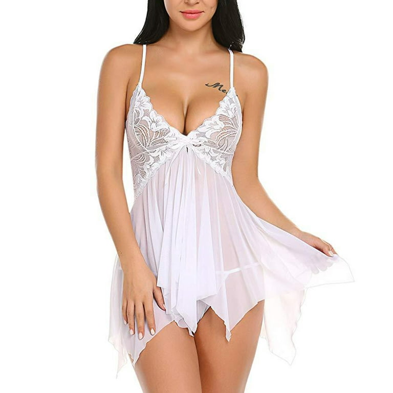 Women Sexy Nightdress Silky Satin Chemise Babydoll Nightgown Nightwear  Sleepwear Hollow Design - China Women′s Lingerie and Sexy Lingerie price