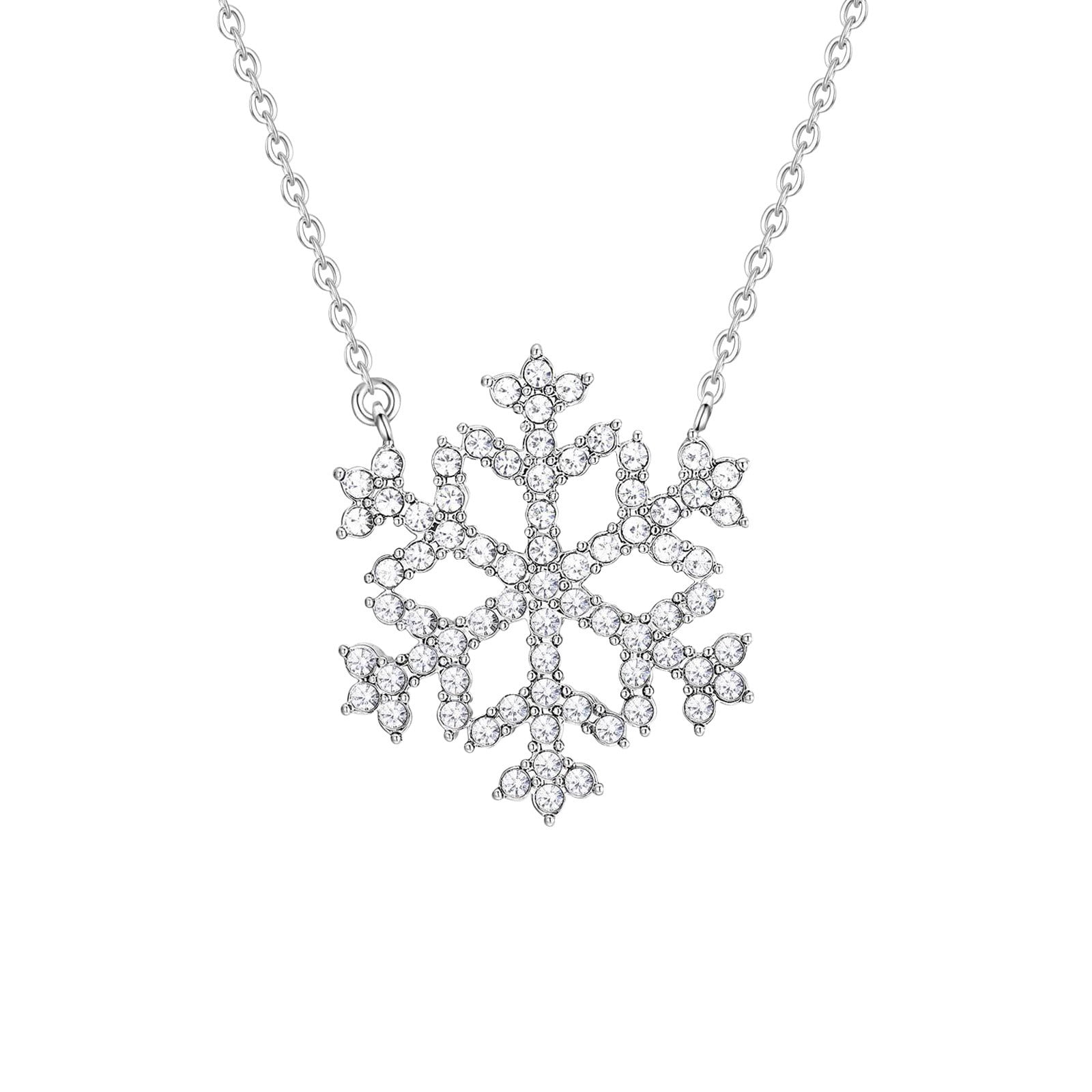 Qiaocaity Temperament Gemstone Snowflake Necklace Female Jewelry ...
