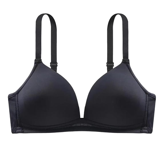 Qiaocaity Women Bras High Support Underwear Ladies Traceless Comfortable No Steel Ring Thin Style Breathable Gathering Bra Woman Underwear Black 4XL