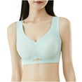 thumbnail image 1 of Qiaocaity Women Bras High Support Underwear Women Fashion Sports Bra Wire Free Underwear One-Piece Bra Everyday Underwear Green M, 1 of 3