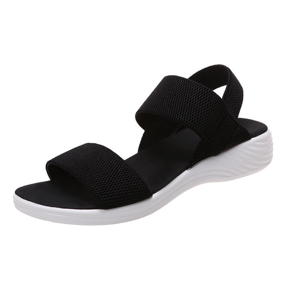 Qiaocaity Women's Sandals Casual Slippers with Flat Bottom for Slippers Black Size 9