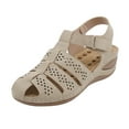 thumbnail image 1 of Qiaocaity Womens Summer Sandals with Arch Support Casual Comfortable Wedge Sandals Shoes Beige Size 5.5, 1 of 6