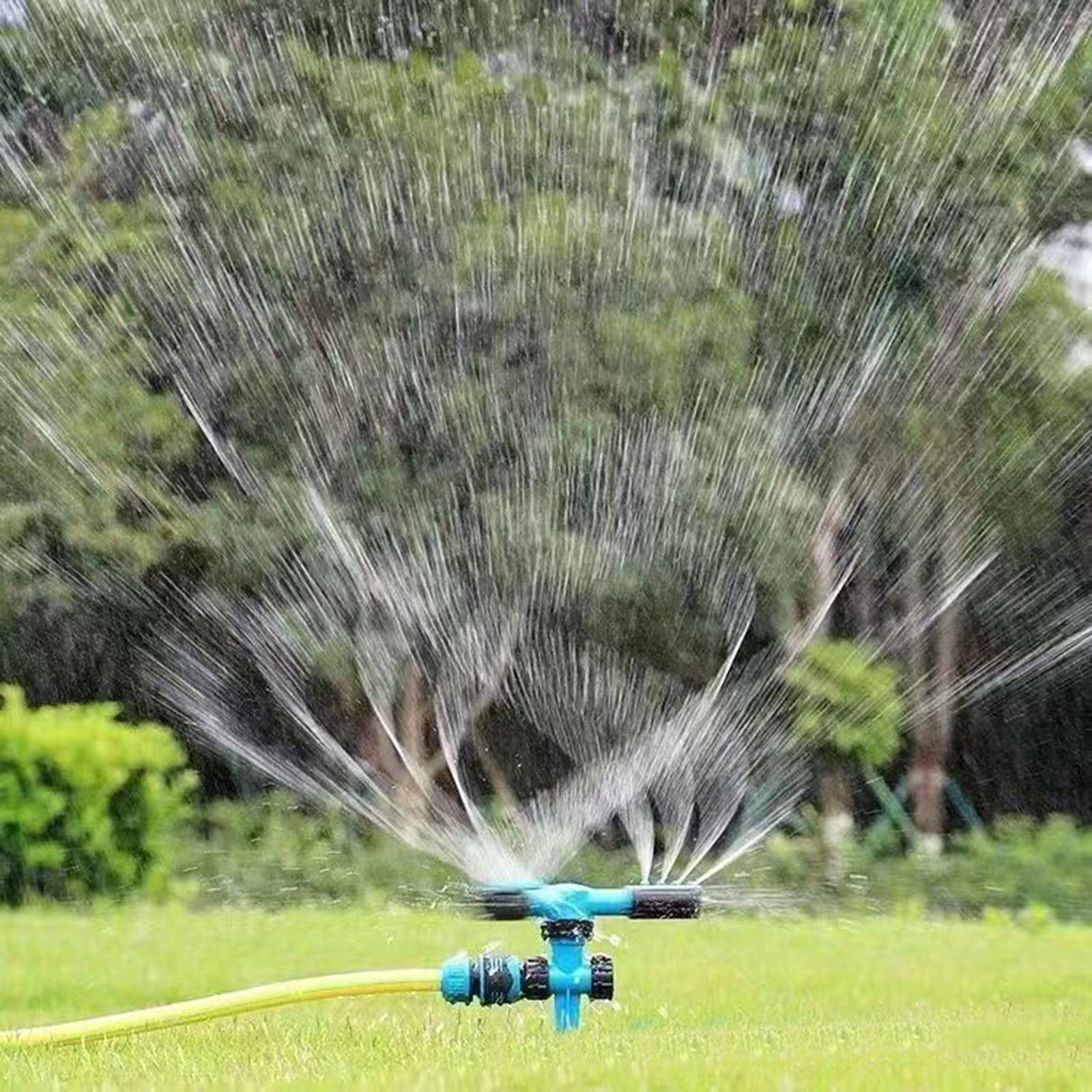 Qicasul Ground Insert Large Three Fork Automatic Sprinkler Garden Irrigation Sprinkler