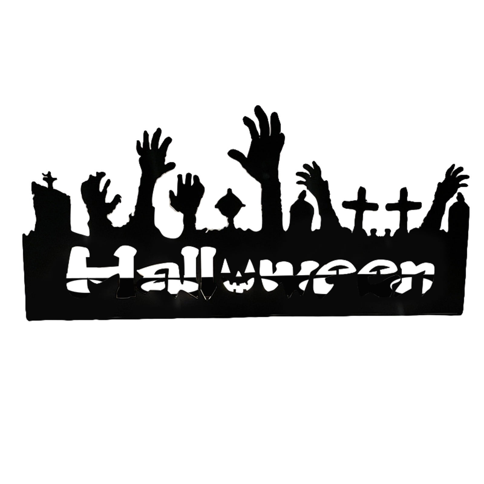 Qicasul Hollowed Out Movie Silhouette Cemetery Candlestick Pumpkin