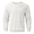 thumbnail image 1 of Qicasul Men Hoodless Sweatshirt for Fuzzy Pullover O Neck Sweatshirt Long Sleeve Sport Solid Color Fall Outwear Sweatshirts Pullover Fall Fashion Outfits O Ncek Coat White XXXXL, 1 of 4