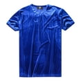 thumbnail image 1 of Qicasul Mens Velvet Slim Short Sleeve T Shirt Casual Summer Top Soft Velour Hip Hop Fashion Tee,BU1,SIZE:L, 1 of 7