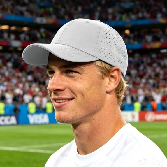 Qicasul Packable Lightweight Sports Baseball Cap Breathable Quick-Dry Hat Outdoor Sports Golf cap Light Gray