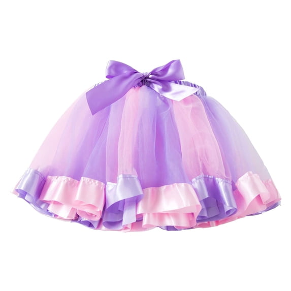 Qicasul Skirt Candy Color Multicolor Skirt Support Half Body Puff Petticoat Colorful Tutu Skir Casual E,A