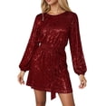 thumbnail image 1 of Qicasul Women Casual Dress for Sequined Mini Skirt With Long Sleeves And Elegant Cocktail Party Dress RD2 M, 1 of 4