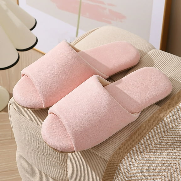 Qicasul Women's slipper Indoor Comfortable Slippers Open Toe Design for Year Round Use Soft Sole Indoor Shoes Quiet Footwear for Couples Ideal for Relaxation And Leisure Pink US Size:7.5