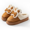 thumbnail image 1 of Qicasul Women's slipper Winter Bunny Slippers for Cozy Indoor Shoes With Thick Soft Sole Warm Home Footwear Coffee US Size:6, 1 of 4