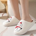 thumbnail image 1 of Qicasul Women's slipper Winter Cozy Couples Snowman Slippers Soft Sole Shoes for And Indoor Outdoor Warm Fleece Lined Comfort White US Size:9, 1 of 8