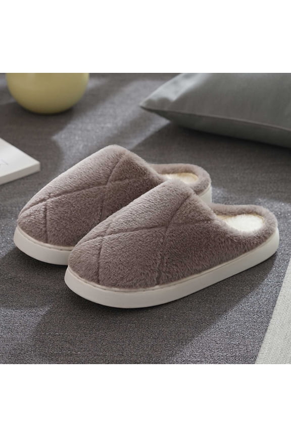 Women's slipper Winter Cozy Indoor Slippers Fuzzy Shoes With Strap Design for And Fall Comfort Coffee US Size:9.5