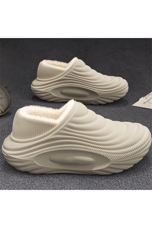 Women's slipper Winter Fleece Lined Slippers Indoor Outdoor Shoes With Memory Foam Comfort Arch Support White US Size:9
