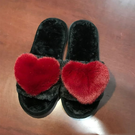 Qicasul Women's slipper Winter Fuzzy Fluffy Slippers Indoor Soft Fuzzy Shoes With Slip Sole Comfortable Home Footwear for Daily Relaxation Wine