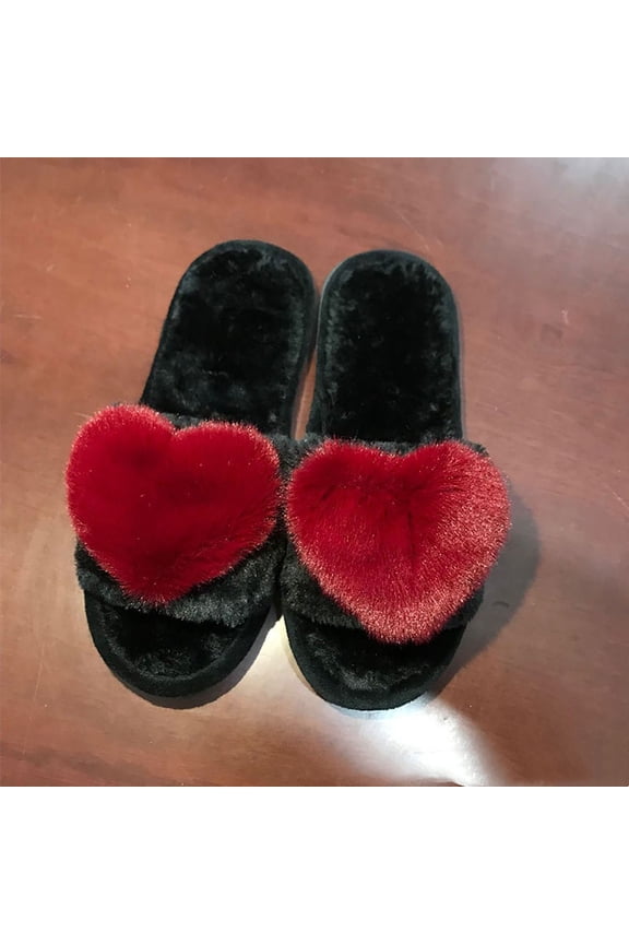 Women's slipper Winter Fuzzy Fluffy Slippers Indoor Soft Fuzzy Shoes With Slip Sole Comfortable Home Footwear for Daily Relaxation Wine