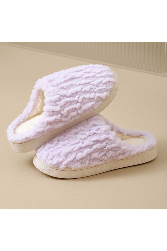 Women's slipper Winter Slippers Warm Shoes Indoor Outdoor Comfortable Soft Cozy Fuzzy Slides for Purple US Size:8