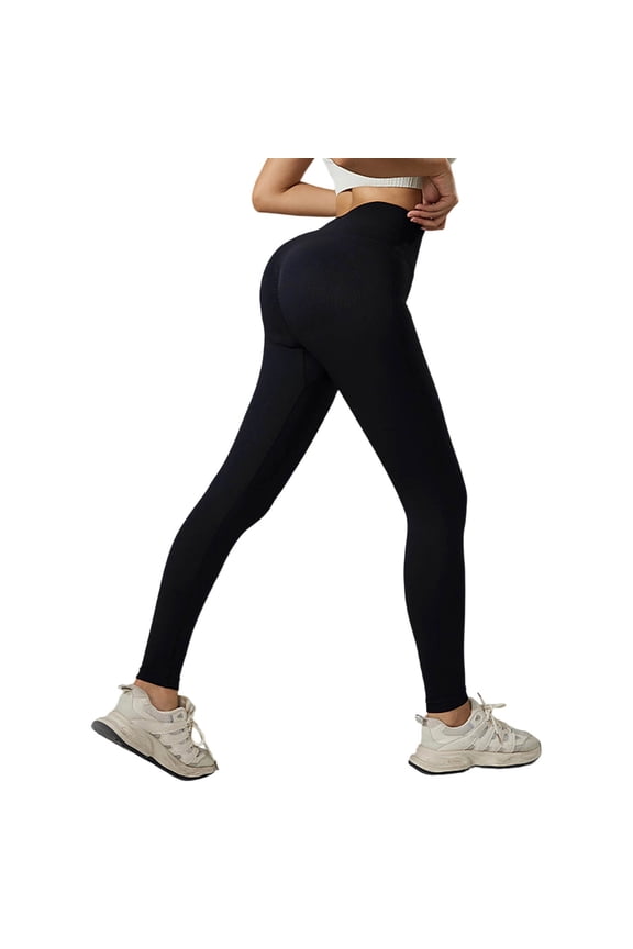 Yoga Pants for High Waist Seamless Workout Leggings For Butt Lifting Yoga Pants With Squat Proof Black S
