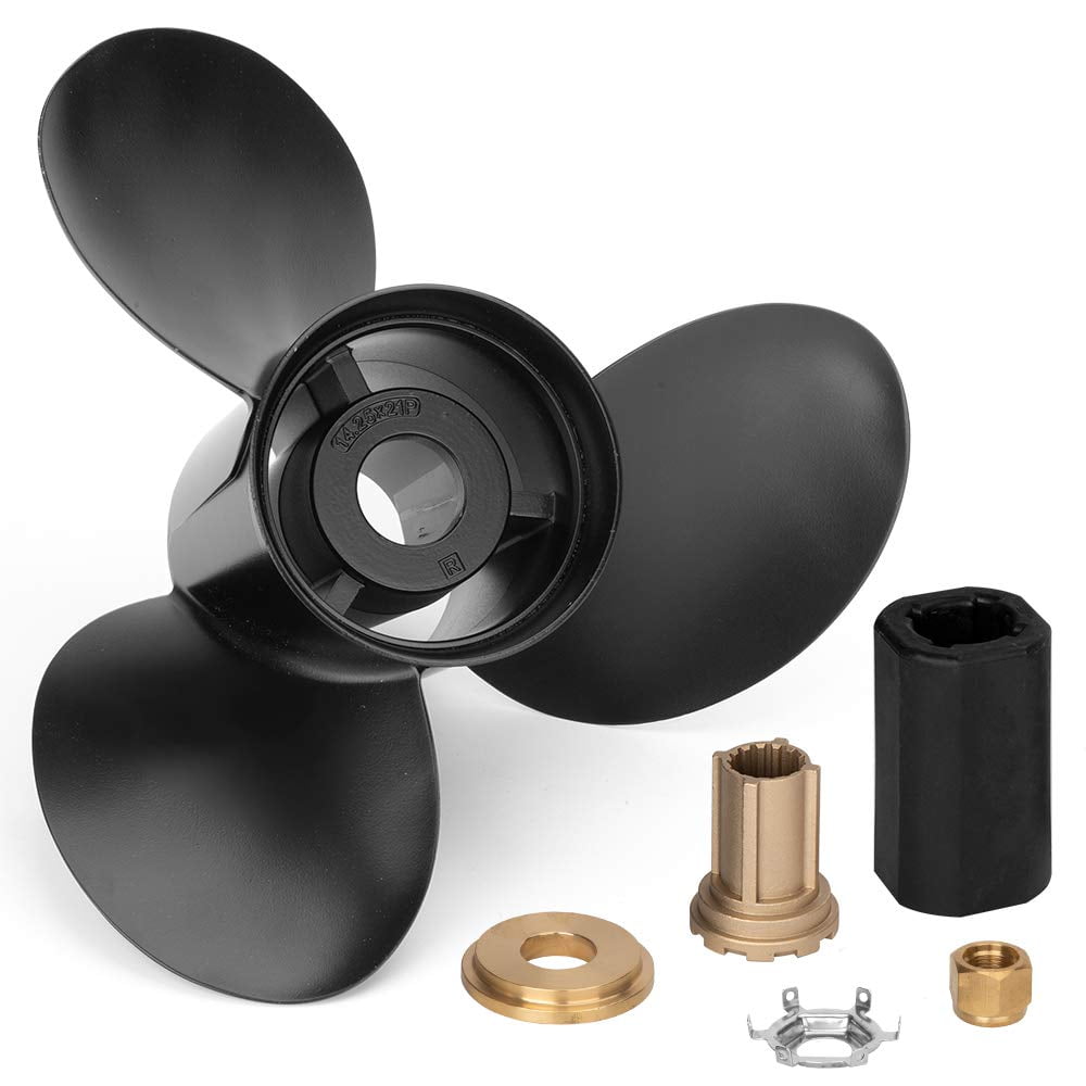 Qiclear 14 1/4x 21 | 48-832832A45 (Interchangeable Hub Kits Included) Upgrade Aluminum Outboard Propeller fit Mercury/Mariner 135-300HP,MERCRUISER STERNDRUVES, Alpha,Bravo One, 15 Spline Tooth, Rh