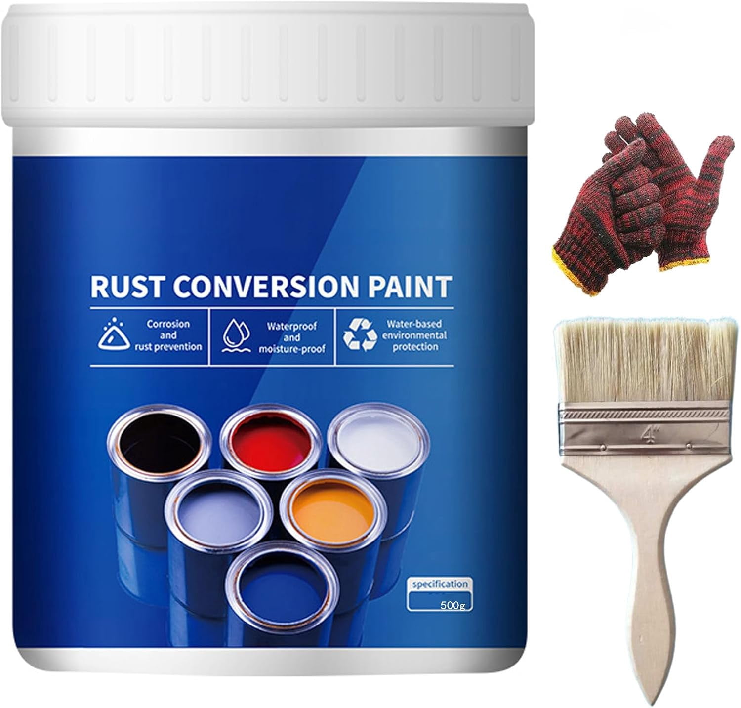 Qidaxia Rust Conversion Paint 500g, Detroitrain Multicolor Weatherproof Rust Converter Paint for Metal (Green)
