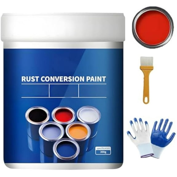 Qidaxia Rust Conversion Paint, Weatherproof Rust Converter Paint for Metal, Detroitrain WaterproofPaint, Rust Converter 4-in-1, Rust Conversion Agent, RustConverter for Metal (red)