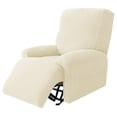 thumbnail image 1 of Qiden Stretch Recliner Covers with Pockets 4-Piece Polar Fabric, Beige, 1 of 8