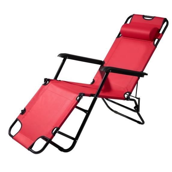 Qifang Dual-Purpose Folding Recliner Chair, Lightweight Foldable Camping Chair for Hiking Picnic Backyard,Red