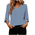 thumbnail image 1 of Qiggri 3/4 Length Sleeve Womens Tops Dressy Casual Blouses V Neck T Shirts Summer Tops Spring Outfits Loose Fit L, 1 of 7