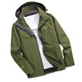 thumbnail image 1 of Qiggri Men Casual Solid Color Outdoor Loose Hooded Hat Waterproof Windproof Windbreaker Jacket, 1 of 5