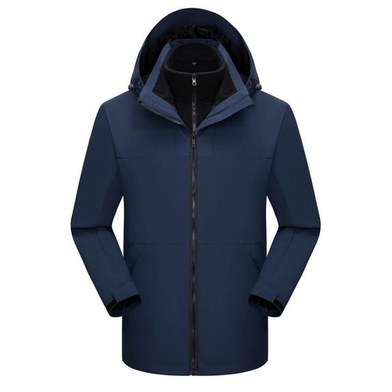 Qiggri Men's 3 in 1 Waterproof Winter Jackets Ski Warm Snow Rain Coat Puffer Liner Hood Windbreaker