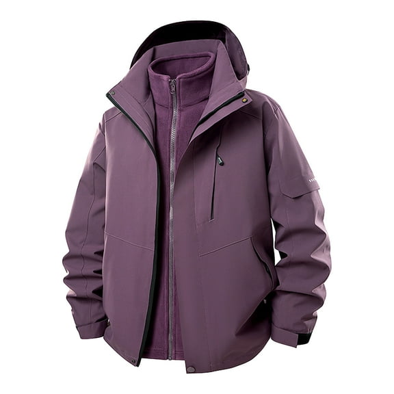 Qiggri Men's 3 in 1 Waterproof Winter Jackets Ski Warm Snow Rain Coat Puffer Liner Hood Windbreaker