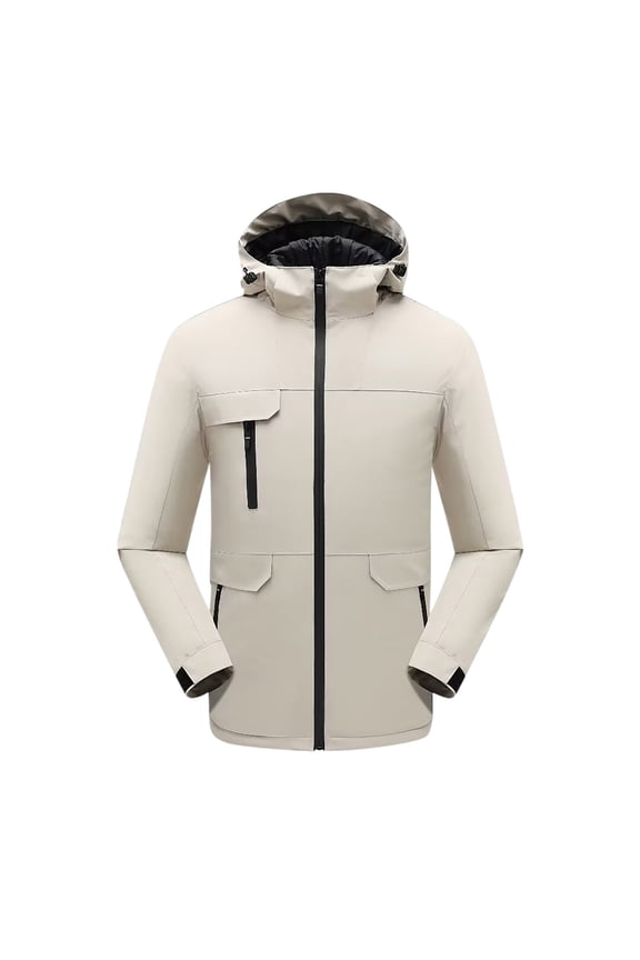 Men's 3 in 1 Waterproof Winter Jackets Ski Warm Snow Rain Coat Puffer Liner Hood Windbreaker