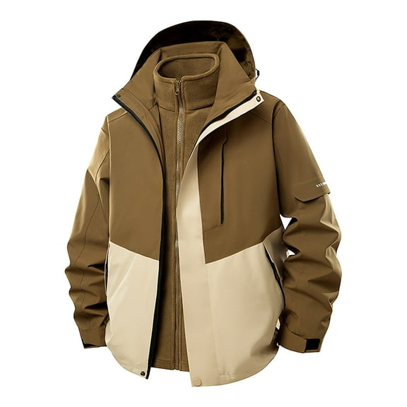 Qiggri Men's 3 in 1 Waterproof Winter Jackets Ski Warm Snow Rain Coat Puffer Liner Hood Windbreaker