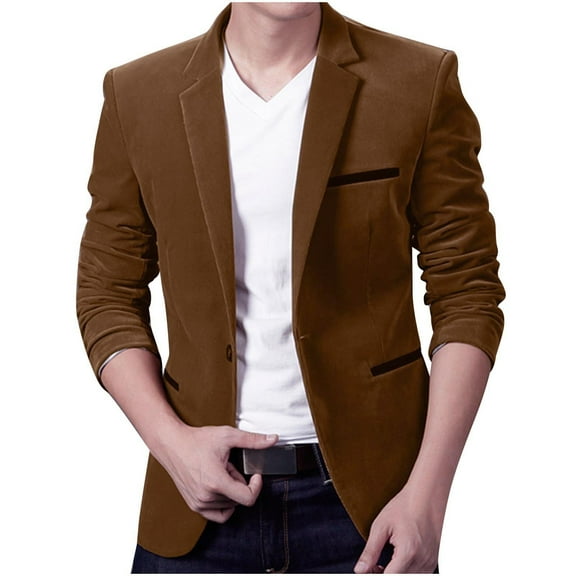 Qiggri Men's Blazer Casual Sport Coats Slim Fit One Button Suit Jacket Lightweight Sports Jacket