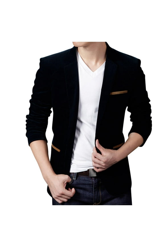 Men's Blazer Casual Sport Coats Slim Fit One Button Suit Jacket Lightweight Sports Jacket