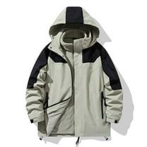Qiggri Men's Color Blocked 3 in 1 Waterproof Winter Jackets Ski Warm Snow Rain Coat Puffer Liner Hood Windbreaker